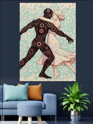 Karizma Tablo Siyah Kıyafetli Dans Eden Dekoratif Kanvas - Mdf Ahşap Tablo