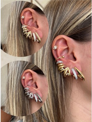 Butik Z Takı Aksesuar  Çoklu Görünüm Ear Cuff Çivi Küpesi Sağ Kulak