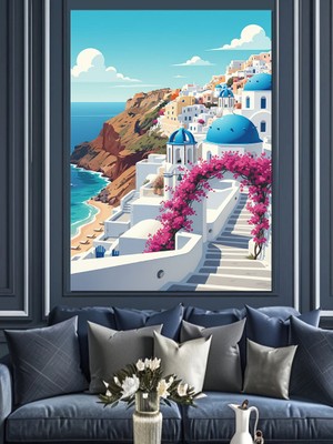 Karizma Tablo Otel Deniz Manzarası Dekoratif Kanvas - Mdf Ahşap Tablo