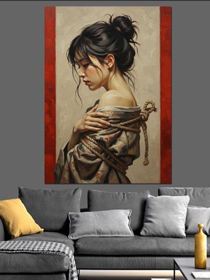 Karizma Tablo Retro Tarzı Güzel Genç Kadın Dekoratif Kanvas - Mdf Ahşap Tablo