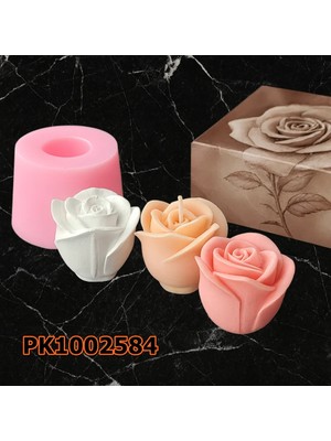 Poyrish PK1002584 - Silikon Kalıp Mum Kalıbı Gonca Gül