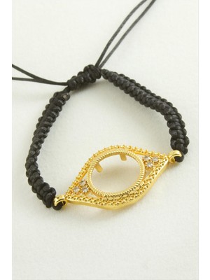 Nacario Altın Koyulabilir Makrome Örgülü Bileklik