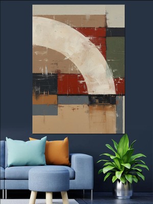 Tablomega Beyaz Kağıt Yelpaze Minimalist Sanat Dekoratif Kanvas - Mdf Ahşap Tablo