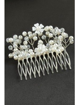 Nacario Kristal Taşlı Inci Yan Toka