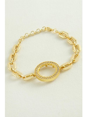 Nacario Altın Koyulabilir Taşlı Bileklik