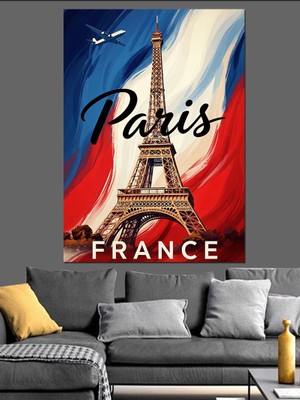 Artmeg Paris Eyfel Kulesi Posteri Dekoratif Kanvas - Mdf Ahşap Tablo