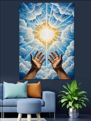 Tablomega Kutsal Işık Hüzmesi Patlaması Dekoratif Kanvas - Mdf Ahşap Tablo