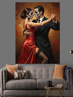 Tablomega Tutkulu Dans Eden Çift Tango Sanatı Dekoratif Kanvas - Mdf Ahşap Tablo