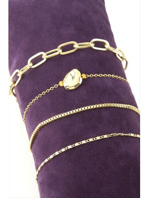 Nacario 4 Adet Damla Zincir Bileklik