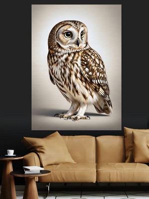 Karizma Tablo Kış Uykusunda Baykuş Kuşu Dekoratif Kanvas - Mdf Ahşap Tablo