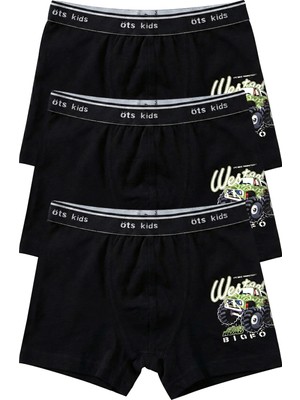 Öts Erkek Çocuk Boxer 3'lü (%96 Pamuk - %4 Elastan)