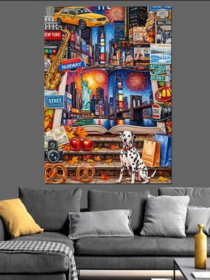 Artmeg Renkli Gece Dükkan Manzarası Dekoratif Kanvas - Mdf Ahşap Tablo