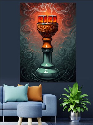 Karizma Tablo Nargile Temalı Dekoratif Kanvas - Mdf Ahşap Tablo