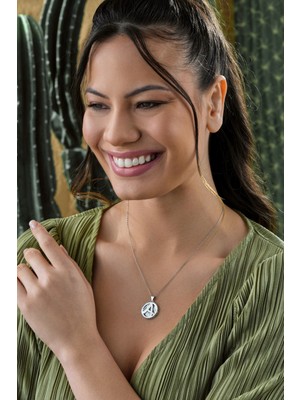 Prof. Nari 925 Ayar Gümüş Yuvarlak Harf Kolye