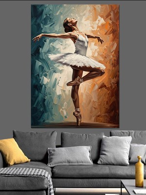 Karizma Tablo Dans Eden Balerin Tablosu Dekoratif Kanvas - Mdf Ahşap Tablo