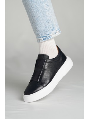 Faruk Balkanas Gogh Model Lastikli Detaylı Natural Deri Sneaker Ayakkabı