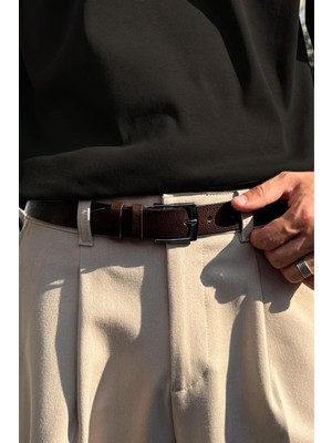 Flaw Basic Ince Deri Kemer Koyu Kahve