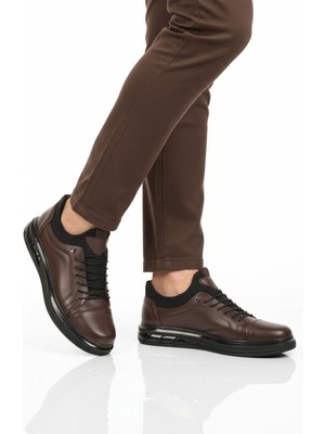Ayakmod Kahve Hakiki Deri Ortopedik Erkek Casual Ayakkabı 117 M