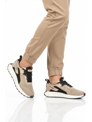 Walkway Bej Fileli Hafif Esnek Hafızalı Taban Erkek Spor Ayakkabı BST-654 M