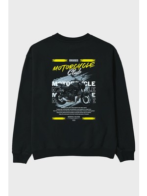 Ankhises Motosiklet Serisi 20 Arka Baskılı Oversize Sweatshirt Erkek Kadın Unisex