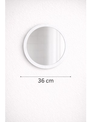 Digital Hayat 50 ve 36 cm Ahşap Yuvarlak Ayna - Antre Hol Banyo Mutfak Salon Wc Aynası - Doğal Ahşap Çerçeveli Beyaz Antrasit Ceviz