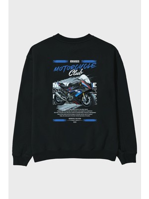 Ankhises Motosiklet Serisi 1 Arka Baskılı Oversize Sweatshirt Erkek Kadın Unisex
