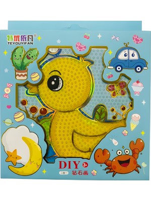 Elegantshop 5d Yapışan Boncuk Goblen Mozaik Tablo Pano 15*15 cm Civciv