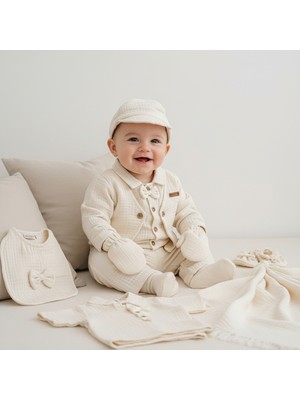 Erkek Bebek Müslin Papyonlu Set 0-3 Ay