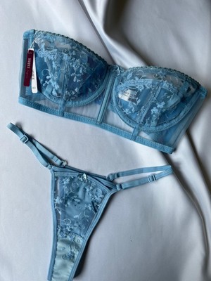 Hama Love Kadın Mavi Dantelli Büstiyer Iç Çamaşır Takımı