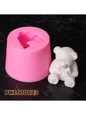 Poyrish PK1000023 - Silikon Kalıp Mum Kalıbı - Oturan Ayıcık