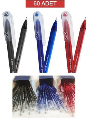 Nistabolje 60 Adet Tükenmez Kalem Mavi Kırmızı Siyah Renkli Ergonomik Tasarım