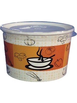 UltraMint Yüksek Kaliteli 500 Adet Karton Çorba Kasesi ve Kapak Seti