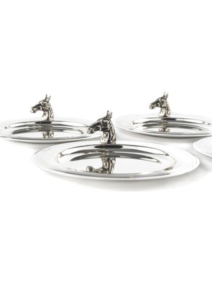 UltraMint Çelik 6'lı Çay Tabağı Seti, 11CM, Şık ve Kullanışlı Tasarım