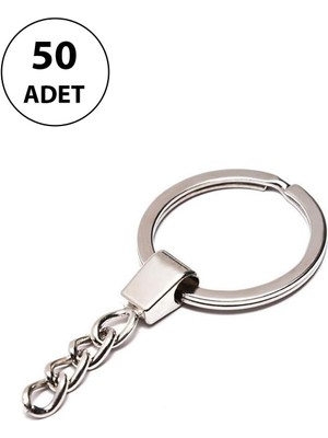 Tesbihkenti 50 Adet Çelik Anahtarlık Halkası