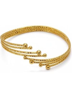 Lunel Accessory Altın Kaplama Çok Sıralı Zarif Kelepçe Bilezik – Minimal ve Şık Kadın Bileklik