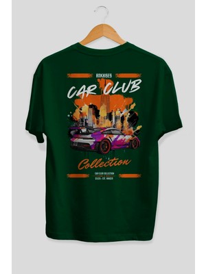 Ankhises Araba Club Serisi 34 Arka Baskılı Oversize T-Shirt %100 Pamuk Erkek Kadın