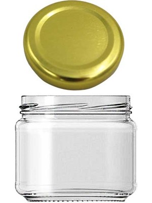 Poyrish Mum Kavanozu Cam 300 Ml. Gold Kapaklı (1 Adet)