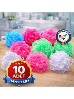 Nistabolje Vücut Kesesi Banyo Lifi Yumuşak Malzeme ile 10 Adet Renkli Set