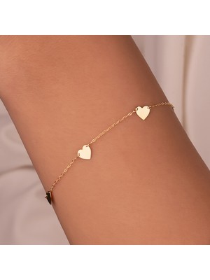 Hakan Mücevherat Kalpli 14 Ayar Altın Minimal Bileklik