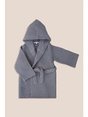 Barine Waffle Pike Dokulu Bebek ve Çocuk Bornozu Gri