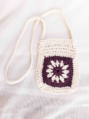 Lal Dizayn El Yapımı Pamuk Ip Telefon Çantası