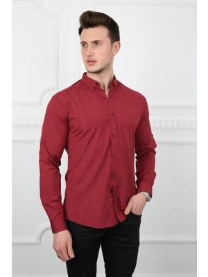 buğrahayalin Erkek Günlük Desenli Uzun Kollu Gömlek