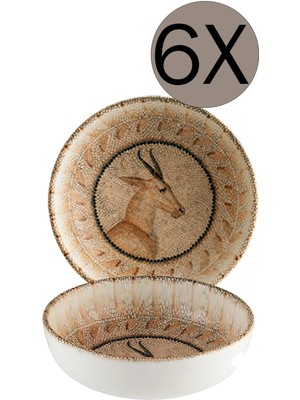 UltraMint 14CM Geyik Tasarımlı Hygge Kase 6'lı Set, Şık ve Dayanıklı