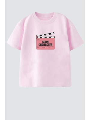 Monila Unisex Çocuk Pamuklu Bisiklet Yaka Baskılı T-Shirt