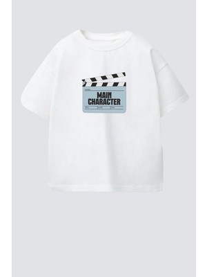 Monila Unisex Çocuk Pamuklu Bisiklet Yaka Baskılı T-Shirt