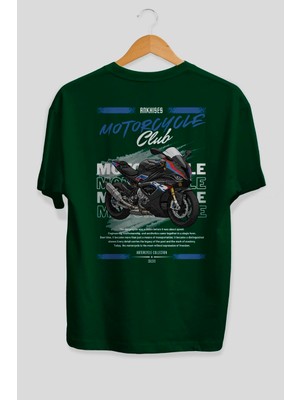 Ankhises Motosiklet Serisi 2 Arka Baskılı Oversize T-Shirt %100 Pamuk Erkek Kadın