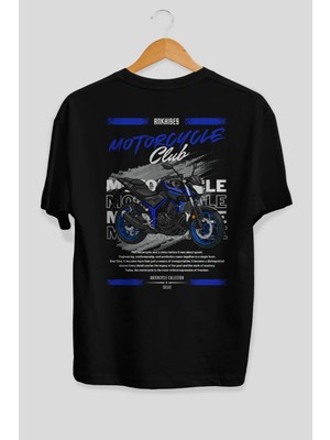 Ankhises Motosiklet Serisi 22 Arka Baskılı Oversize T-Shirt %100 Pamuk Erkek Kadın