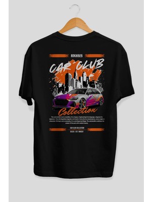 Ankhises Araba Club Serisi 1 Arka Baskılı Oversize T-Shirt %100 Pamuk Erkek Kadın