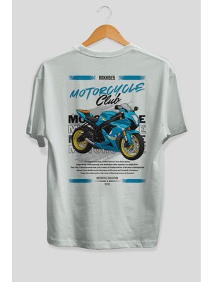 Ankhises Motosiklet Serisi 11 Arka Baskılı Oversize T-Shirt %100 Pamuk Erkek Kadın