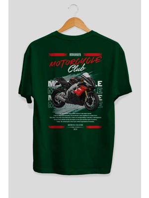 Ankhises Motosiklet Serisi 8 Arka Baskılı Oversize T-Shirt %100 Pamuk Erkek Kadın